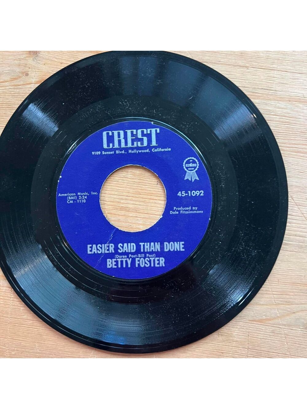 Betty Foster - Easier said than Done/Shine Moon 45rpm VG+ R07
